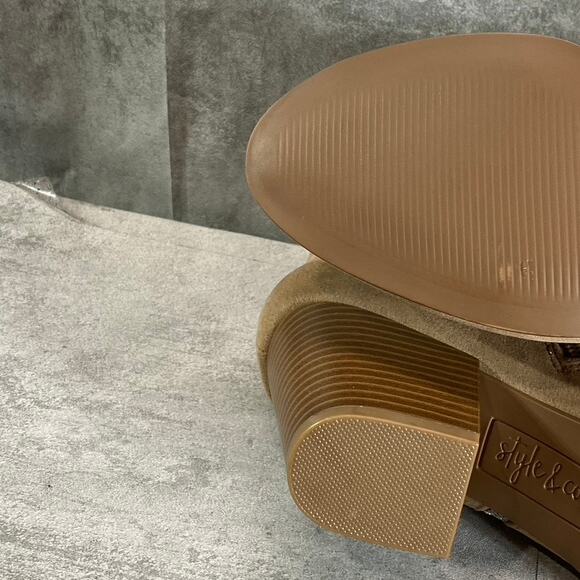 STYLE & CO Women's Taupe Masrinaa Almond-Toe Slip-On Block-Heel Ankle Booties - Picture 12 of 13